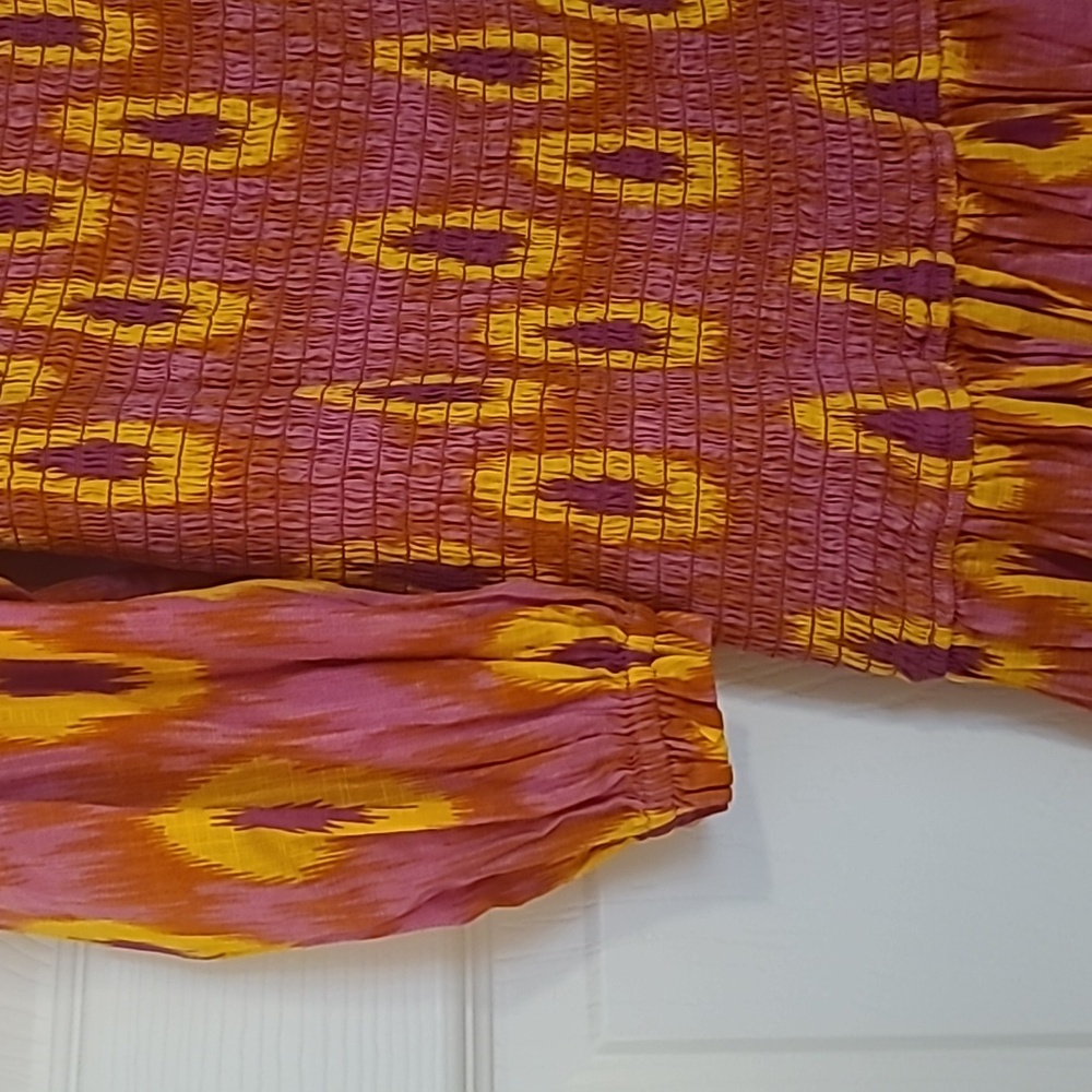 Zara Smocked Off Shoulder Maxi Dress Size L - Picture 4 of 6